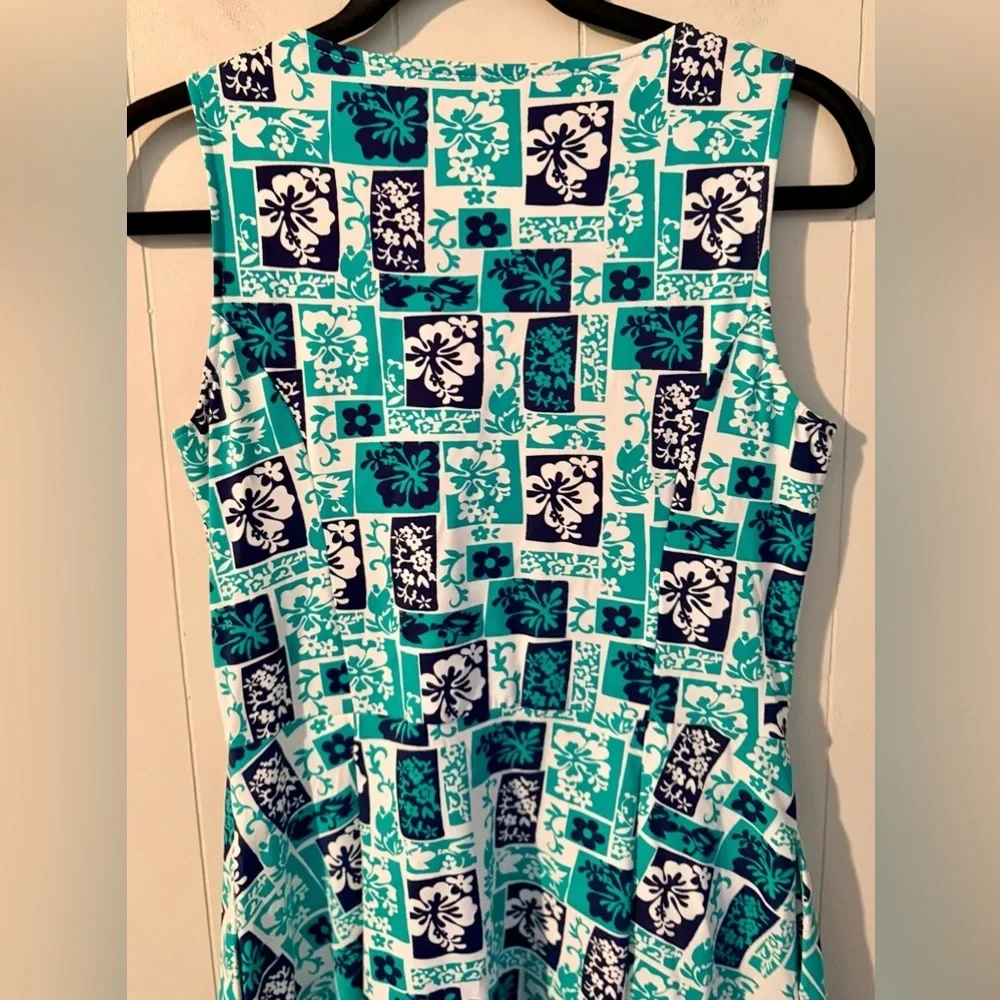 Katherine Way Blue Hawaiian Floral Dress, Size S